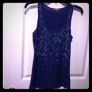 Dressy work tank top with rhinestones